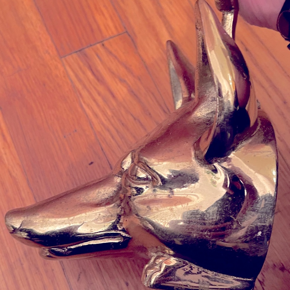 Vintage Virginia Metalcrafters Fox and Amp/Whip Doorstop.